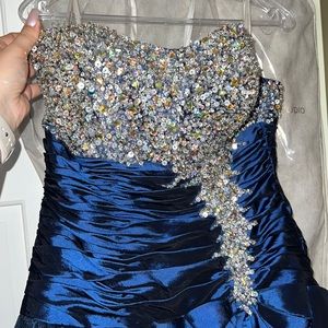 Royal Blue & Crystal Prom Gown